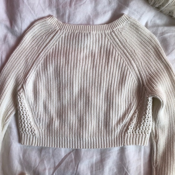 Express White Cropped Sweater - Picture 4 of 4